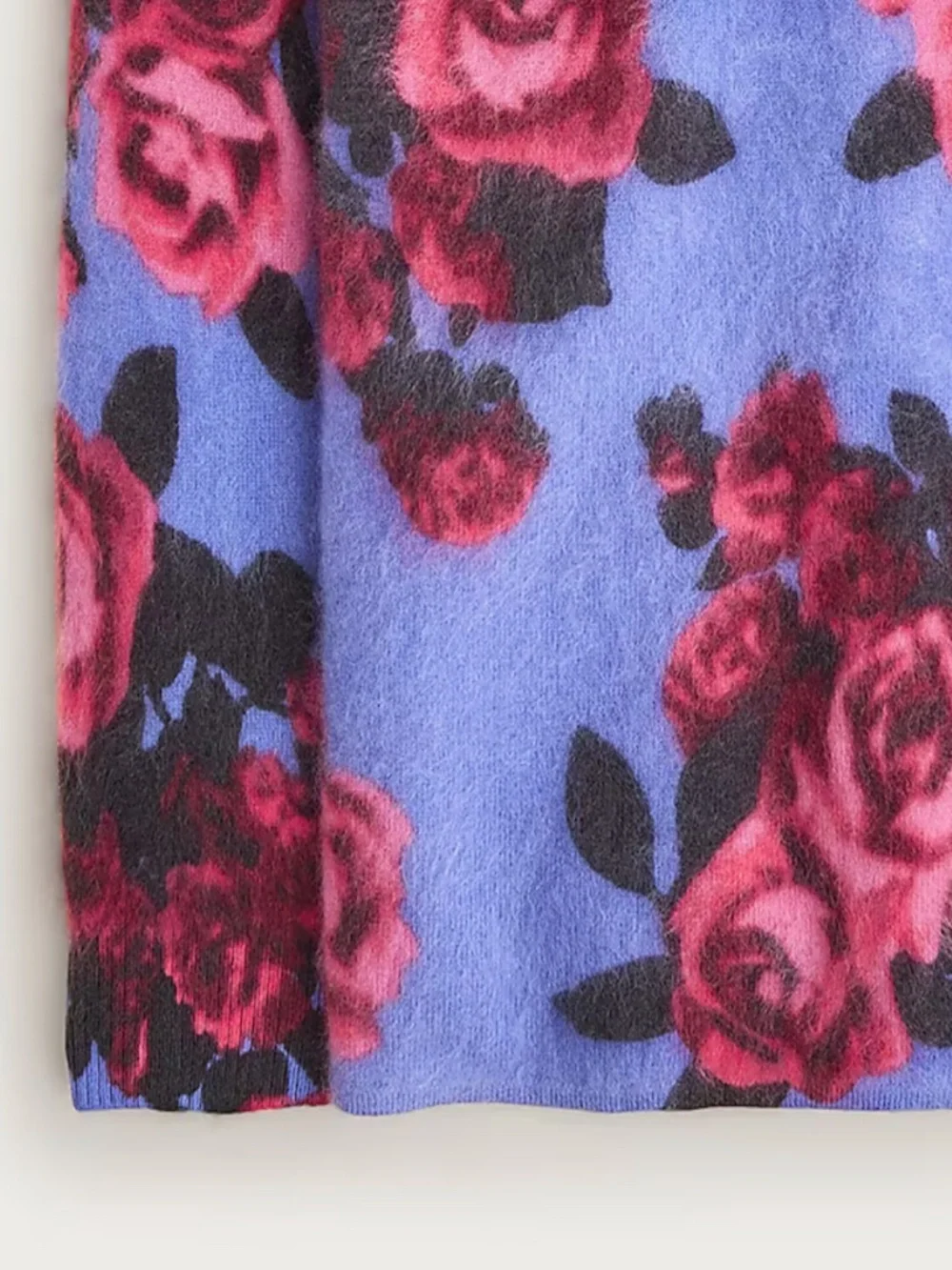 J.Crew Brushed cashmere relaxed V-neck sweater MEDIUM  in floral print